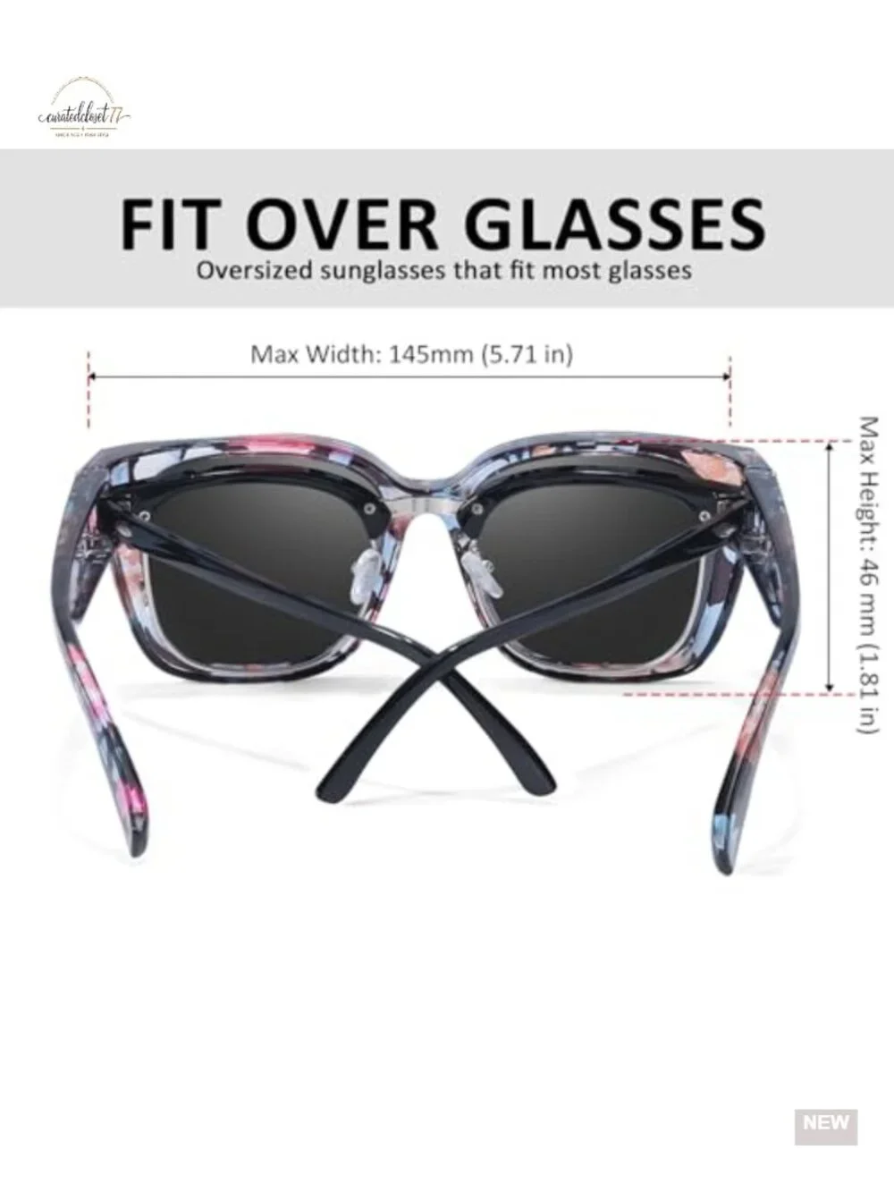 Polarized Fit Over Sunglasses Oversized Square 2 Pack